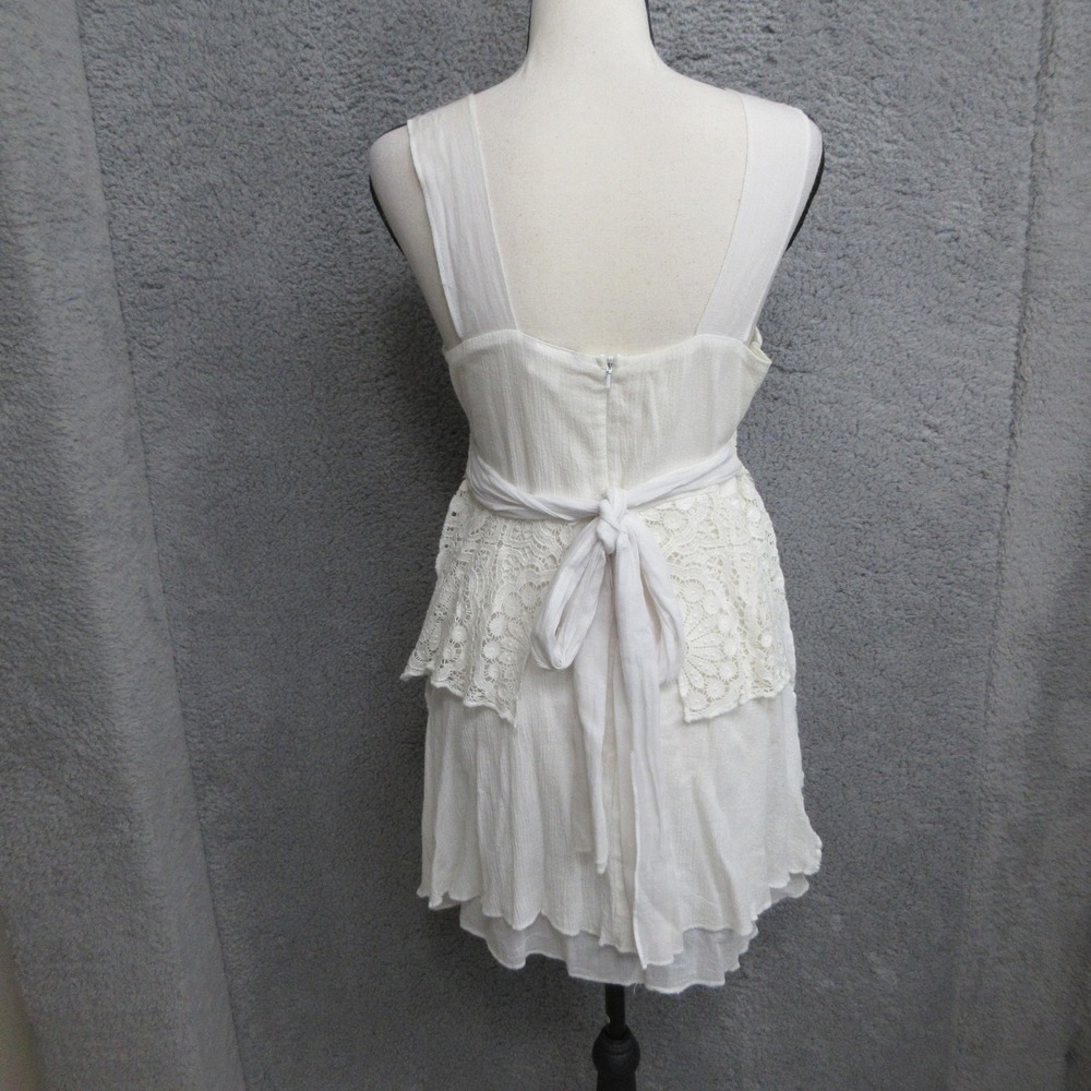 Maggie Embroider Floral Boho Dress Women M White 100%Cotton Lace Tiered Sundress - Picture 2 of 16